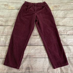 Vintage Corduroy High Waist Pleated Pants Slouchy